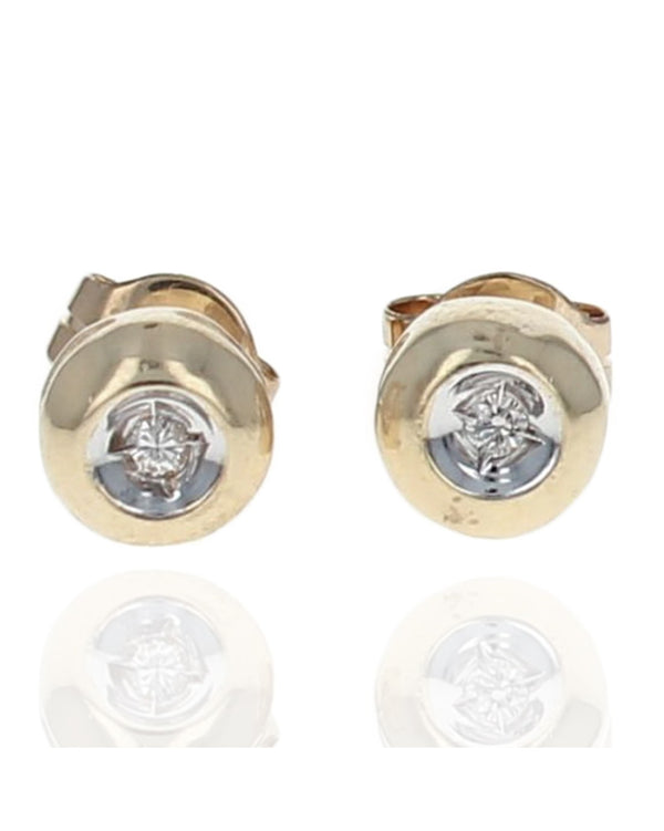 Round Diamond Bezel Mounted Studs