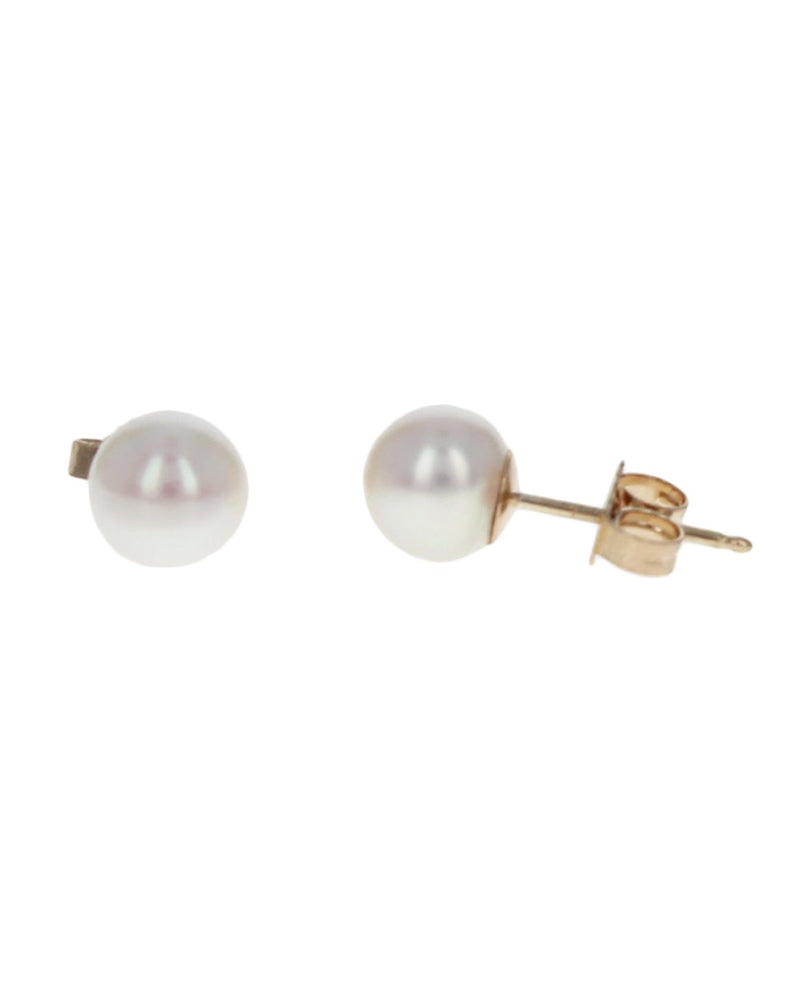 Pink Rose Pearl Stud Earrings