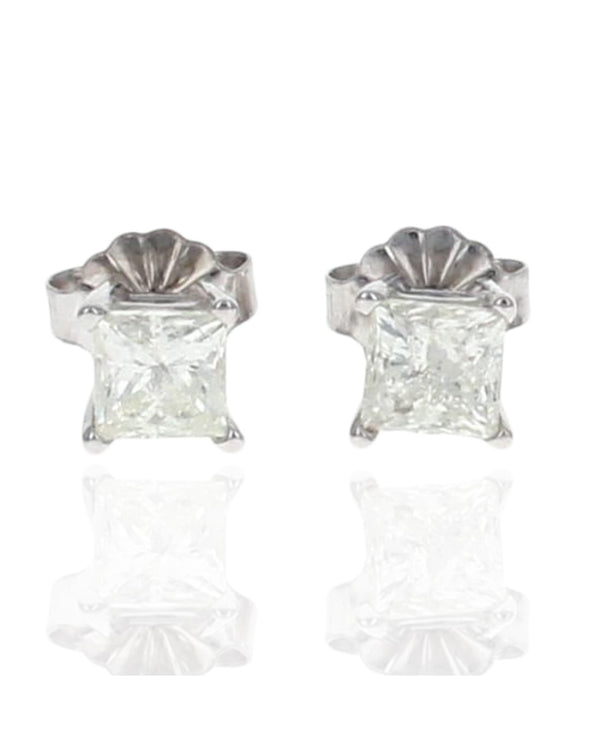 Princess Cut Diamond Stud Earrings