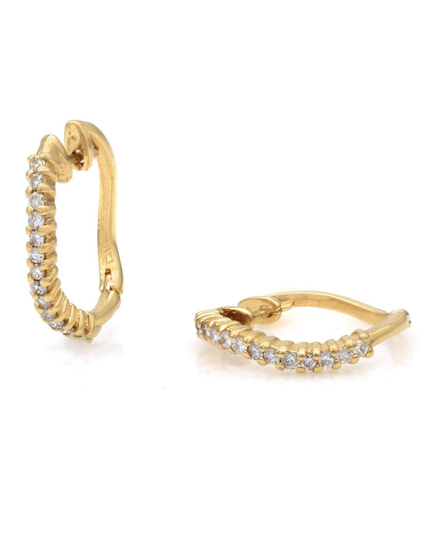 Diamond Wavy Earrings in Yellow Gold