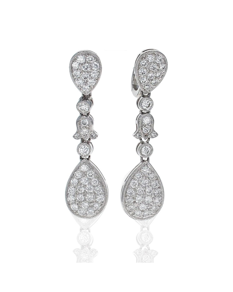 Diamond Pear Shape Dangle Earrings