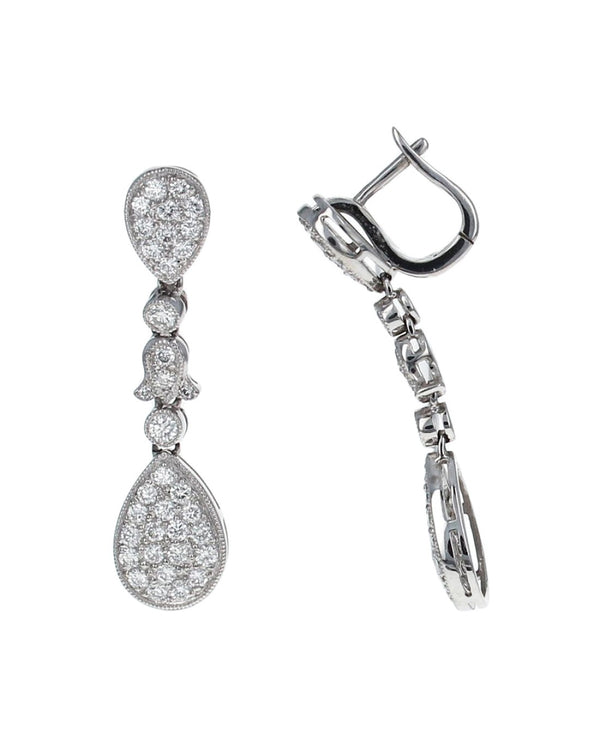 Diamond Pear Shape Dangle Earrings