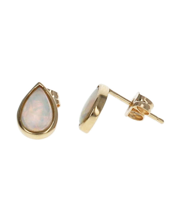 Ethiopian Opal Pear Shape Stud Earrings