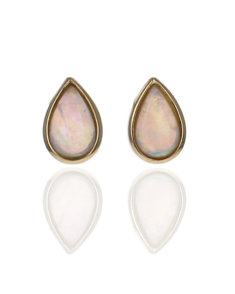Ethiopian Opal Pear Shape Stud Earrings