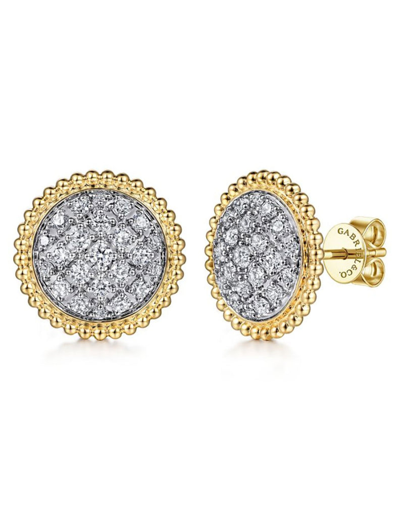 Gabriel & Co. Bujukan Bead Diamond Pave Studs