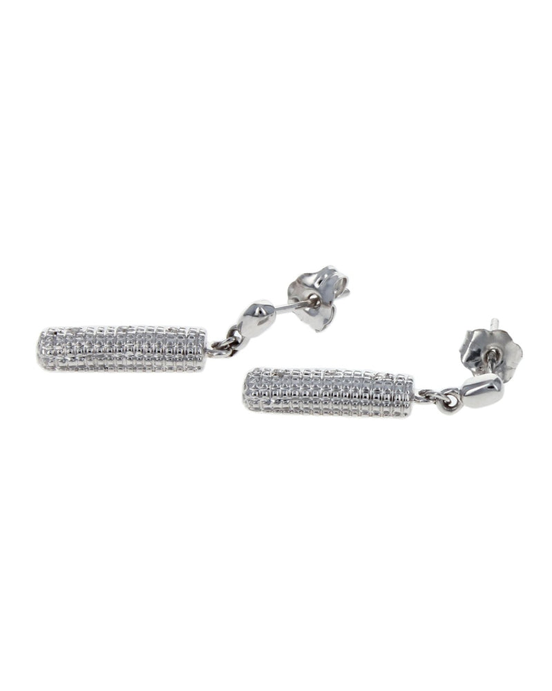 Diamond Half Cylinder Drop Earrings