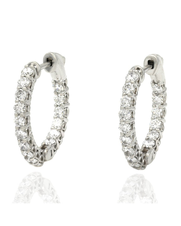 Diamond Inside Outside Hoop Earrings