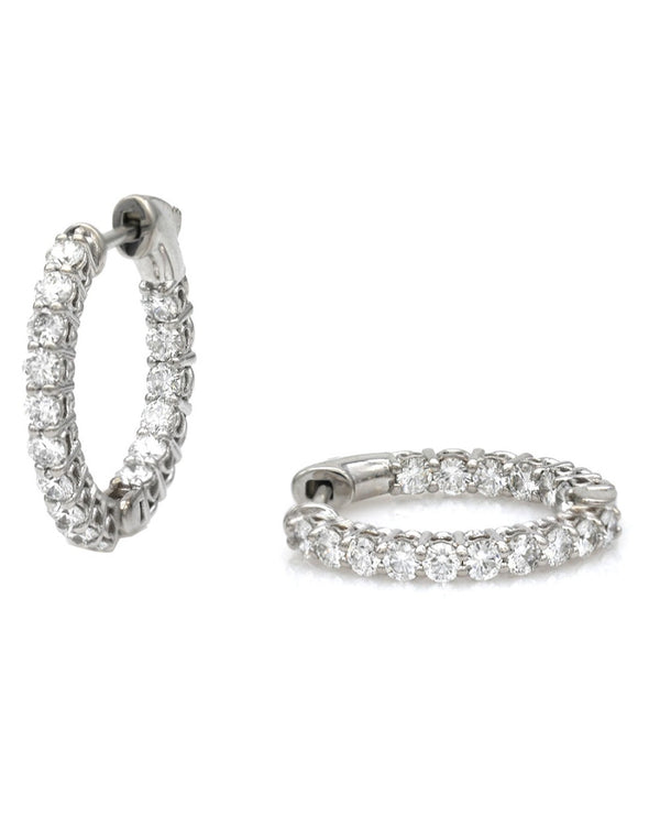 Diamond Inside Outside Hoop Earrings