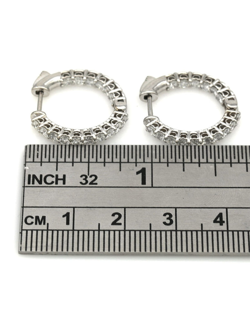 Diamond Inside Outside Hoop Earrings