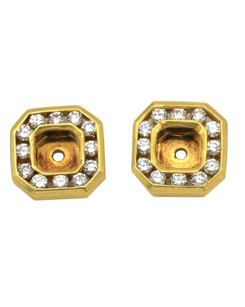 Diamond Octagon Shaped Earring Jackets