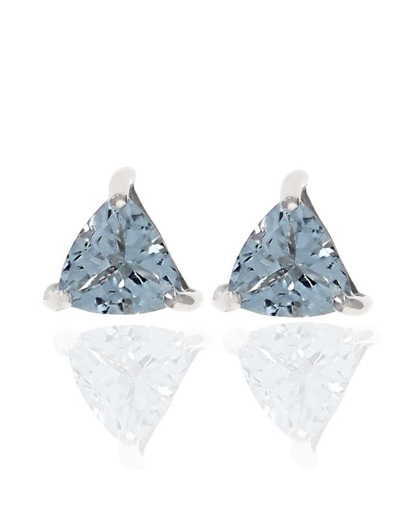 Aquamarine Stud Earrings in White Gold