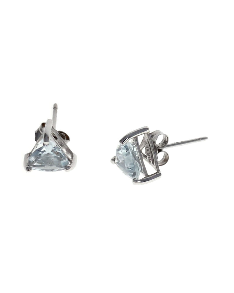 Aquamarine Stud Earrings in White Gold