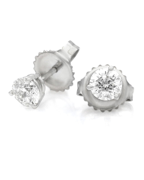 Diamond Stud Earrings in White Gold