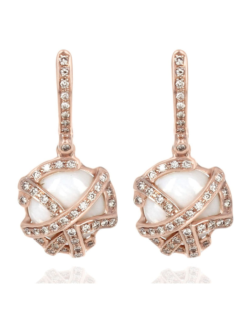 Bellarri Mother of Pearl Diamond Wrap Drop Earrings