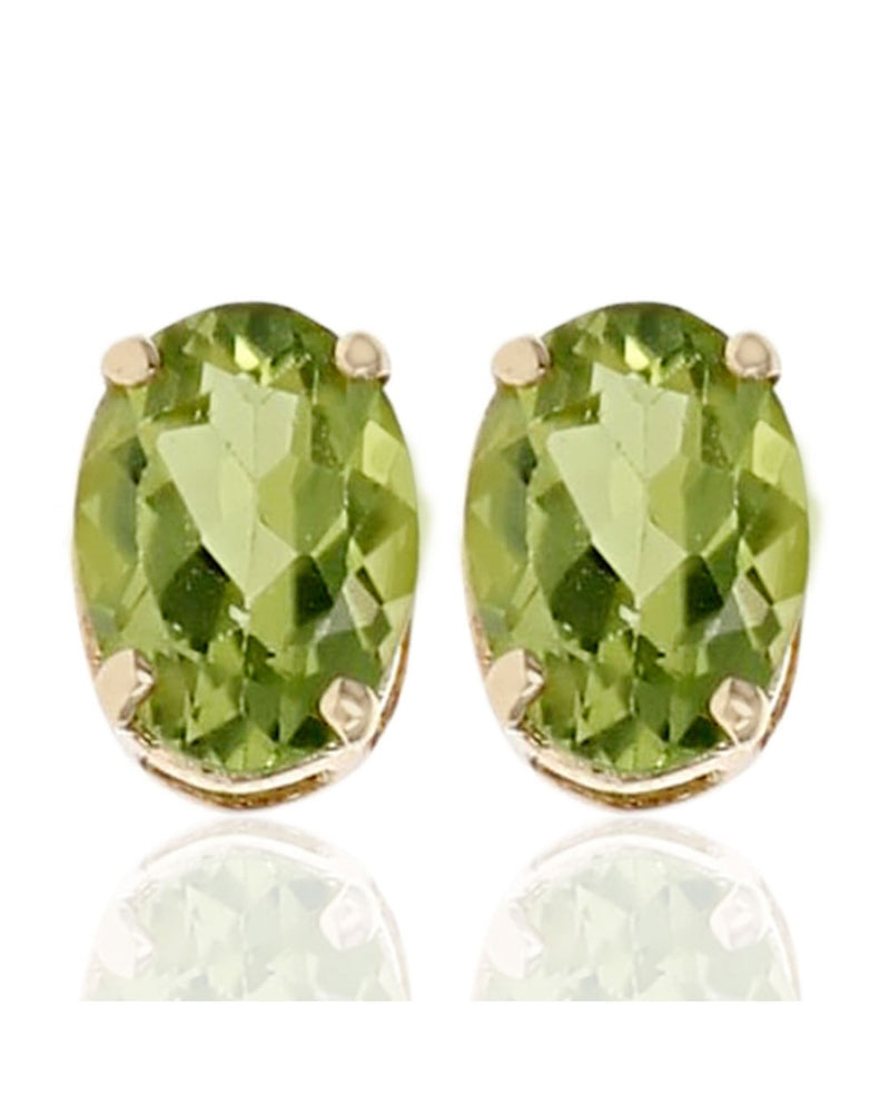 Peridot Stud Earrings in Yellow Gold