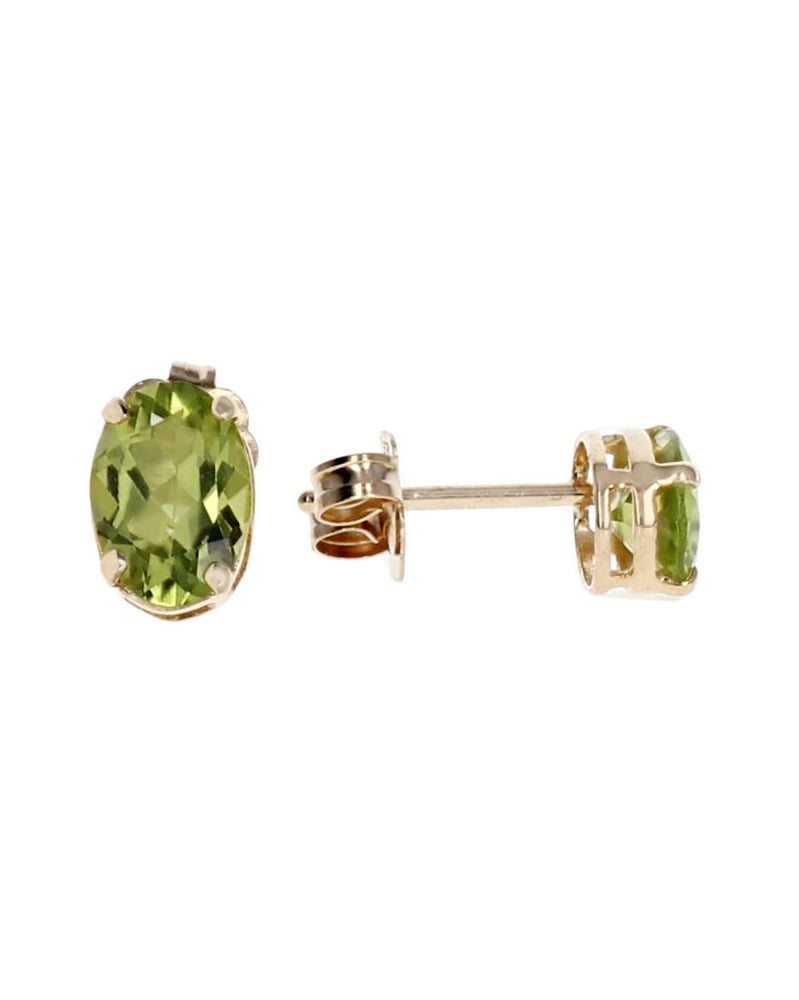 Peridot Stud Earrings in Yellow Gold