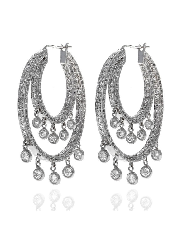 Diamond Dual Inside Outside Hoop Earrings