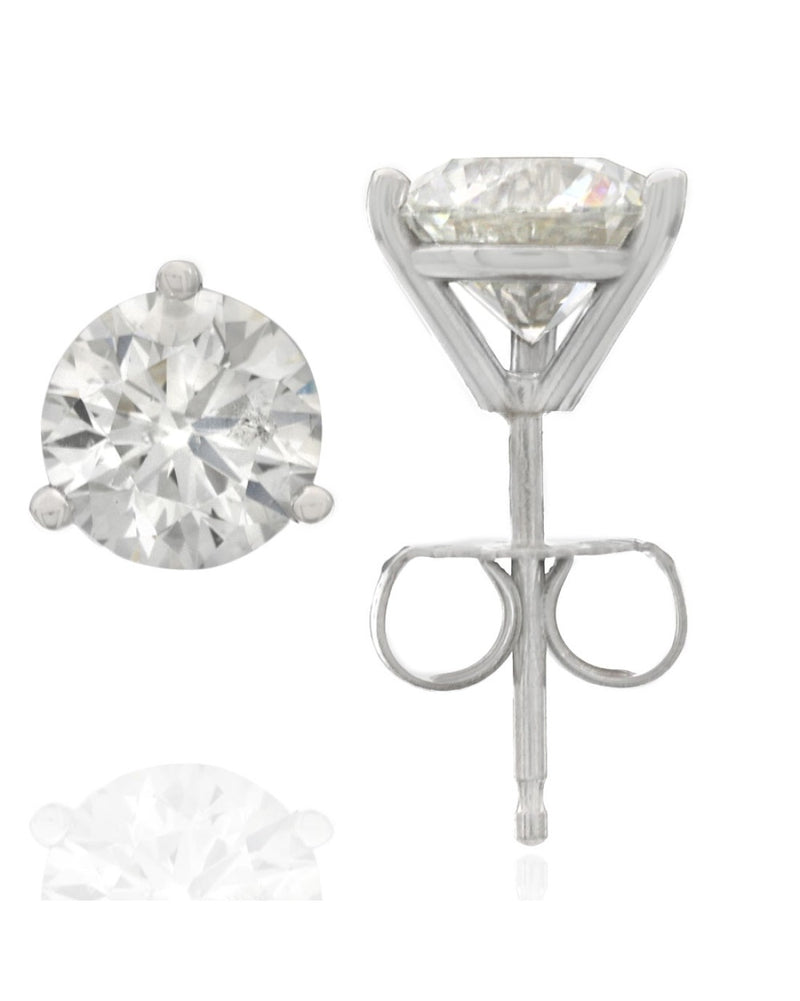 Round Brilliant Cut Diamond Martini Stud Earrings