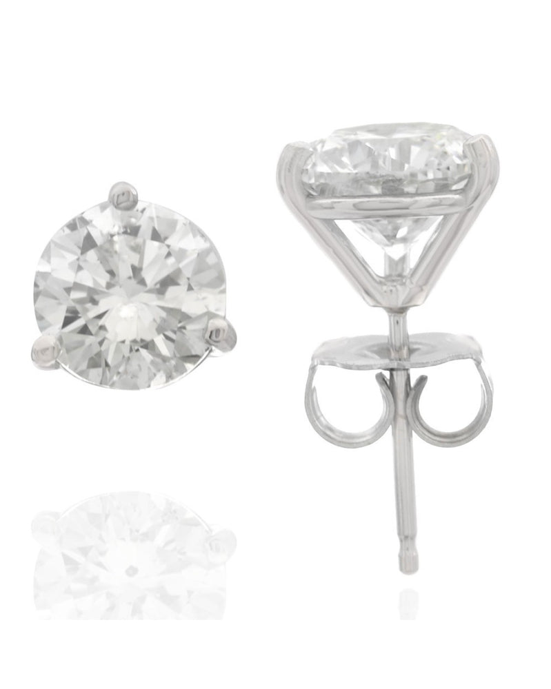 Round Brilliant Cut Diamond Martini Stud Earrings