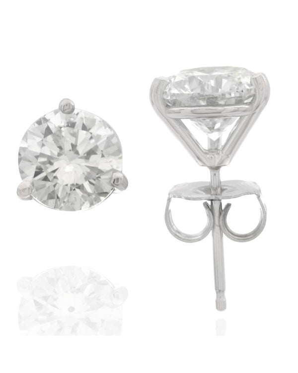 Round Brilliant Cut Diamond Martini Stud Earrings