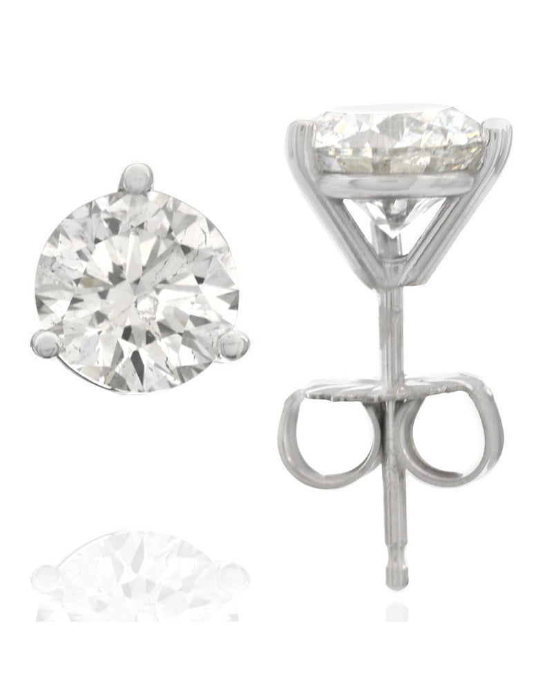 Round Brilliant Cut Diamond Martini Stud Earrings