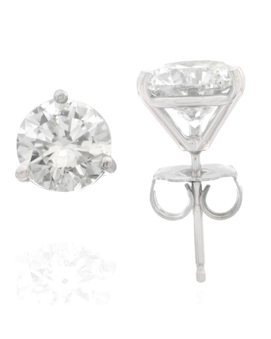 2.63ctw Round Brilliant Cut Diamond Martini Stud Earrings