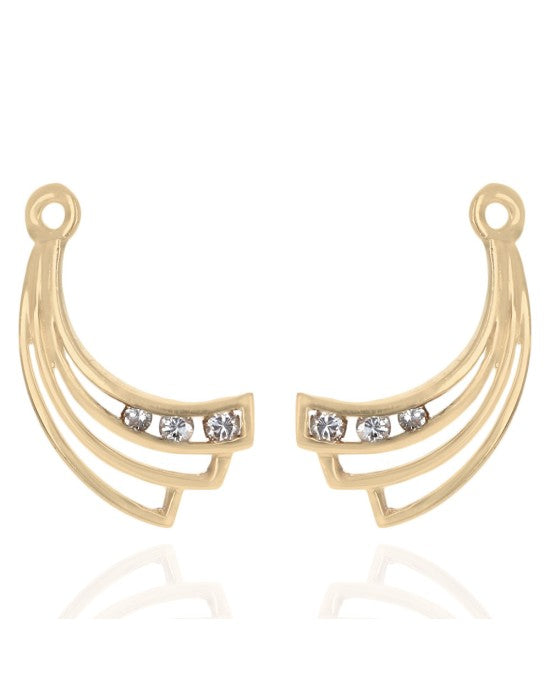 Diamond Curved Earrings Charms