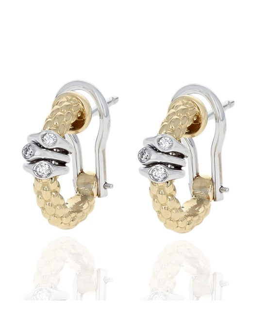 Diamond Station Woven Half Hoop Earrings