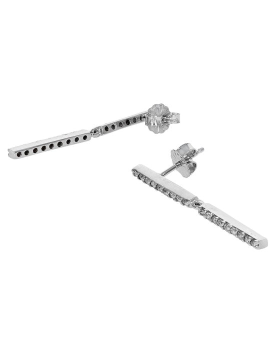 Diamond Double Bar Dangle Earrings