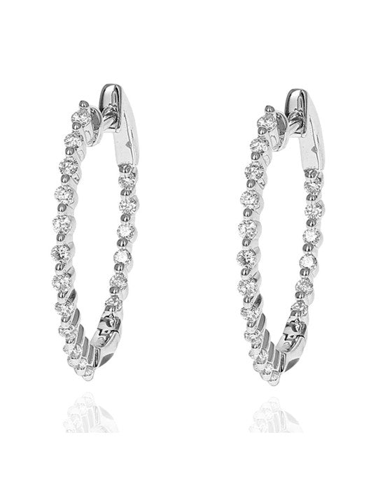 Diamond Inside Outside Hoop Earrings