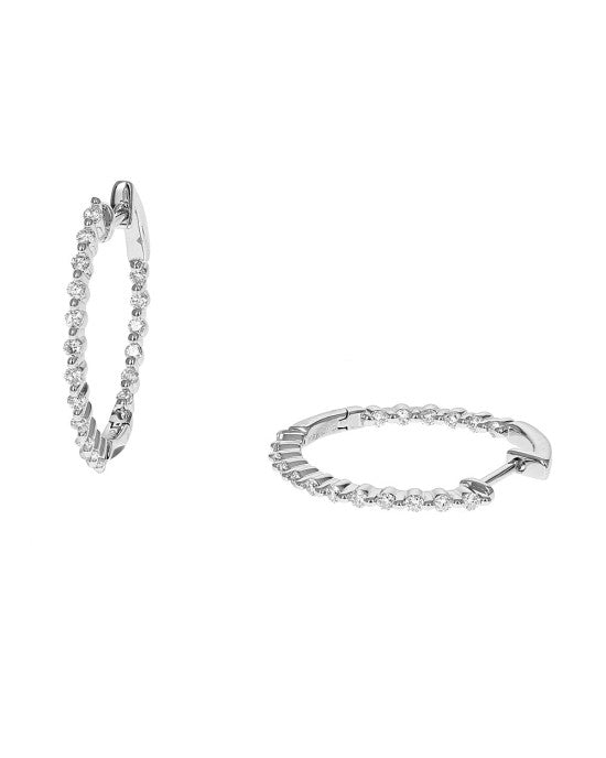 Diamond Inside Outside Hoop Earrings