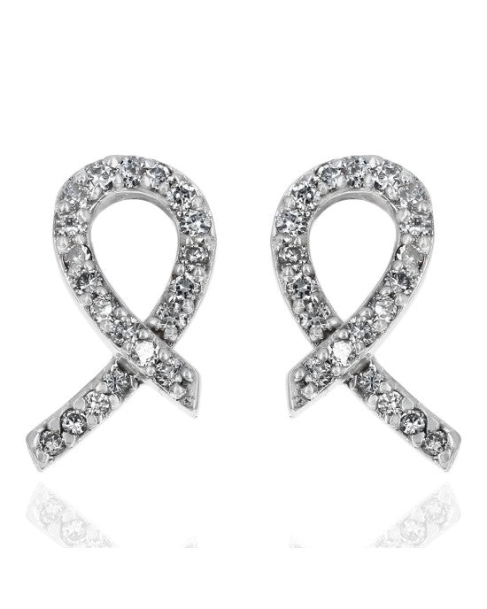 Diamond Crossover Ribbon Earrings