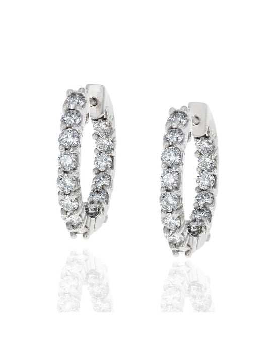 Diamond Inside Outside Hoop Earrings