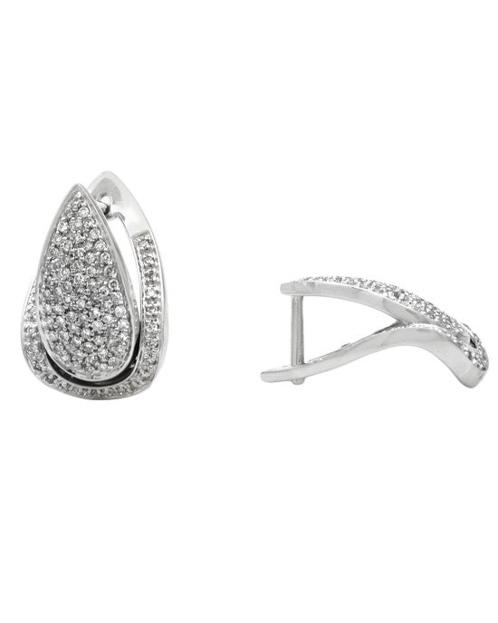 Diamond Pave Pear Shaped Earrings