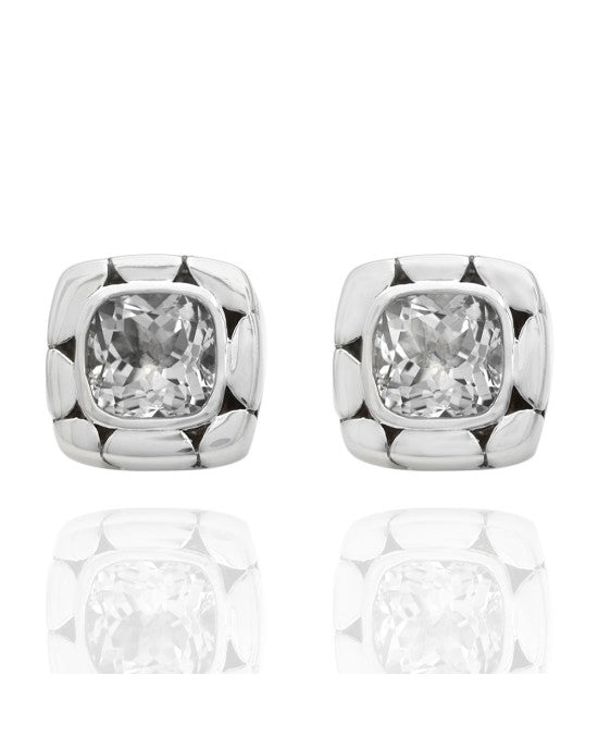 John Hardy Batu Kali White Topaz Stud Earrings