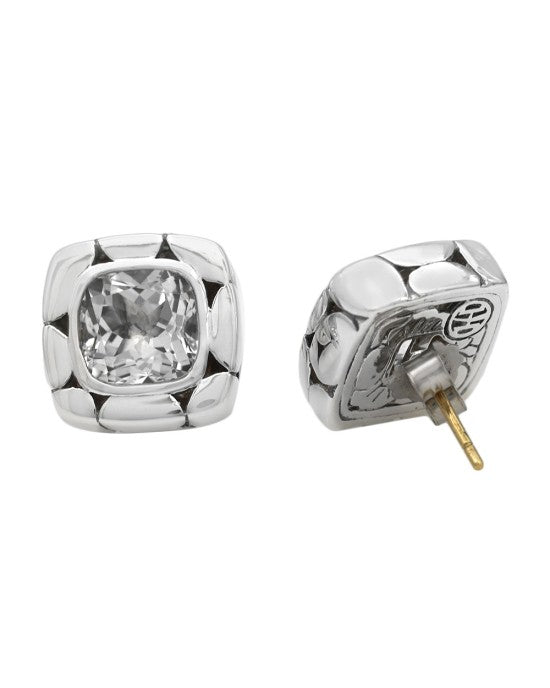 John Hardy Batu Kali White Topaz Stud Earrings