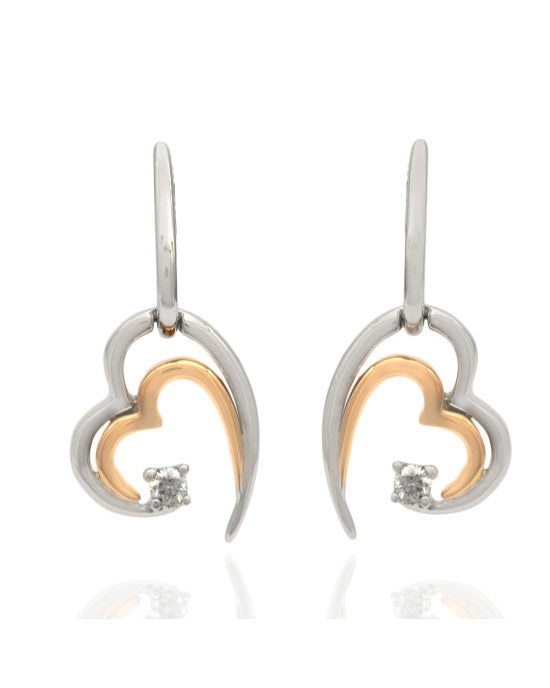 Jane Seymour Diamond Solitaire Open Hearts Earrings