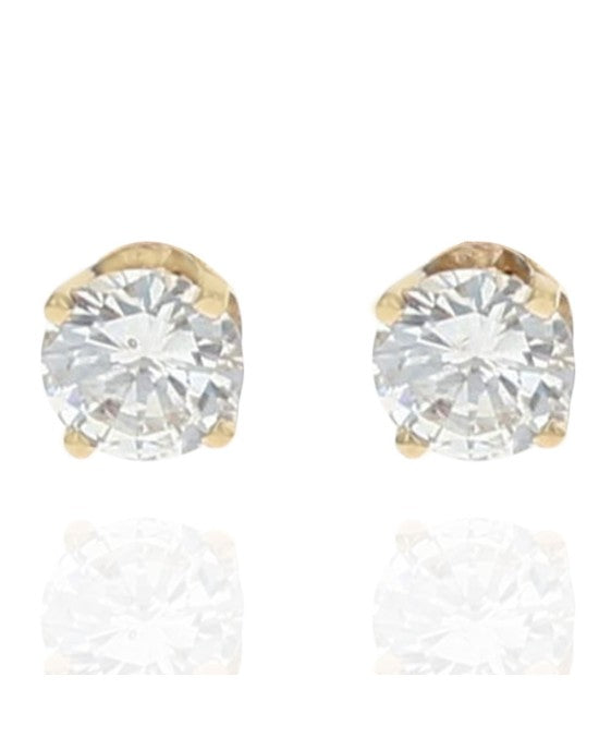 4 Prong Round Diamond Stud Earrings