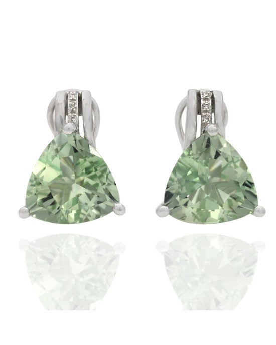 Prasiolite and Diamond Accent Earrings