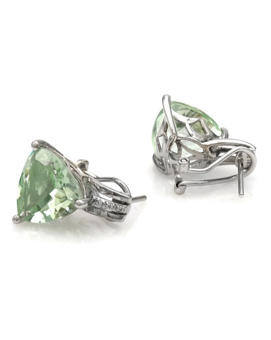 Prasiolite and Diamond Accent Earrings