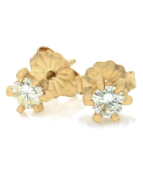 Diamond Stud Earrings in Yellow Gold