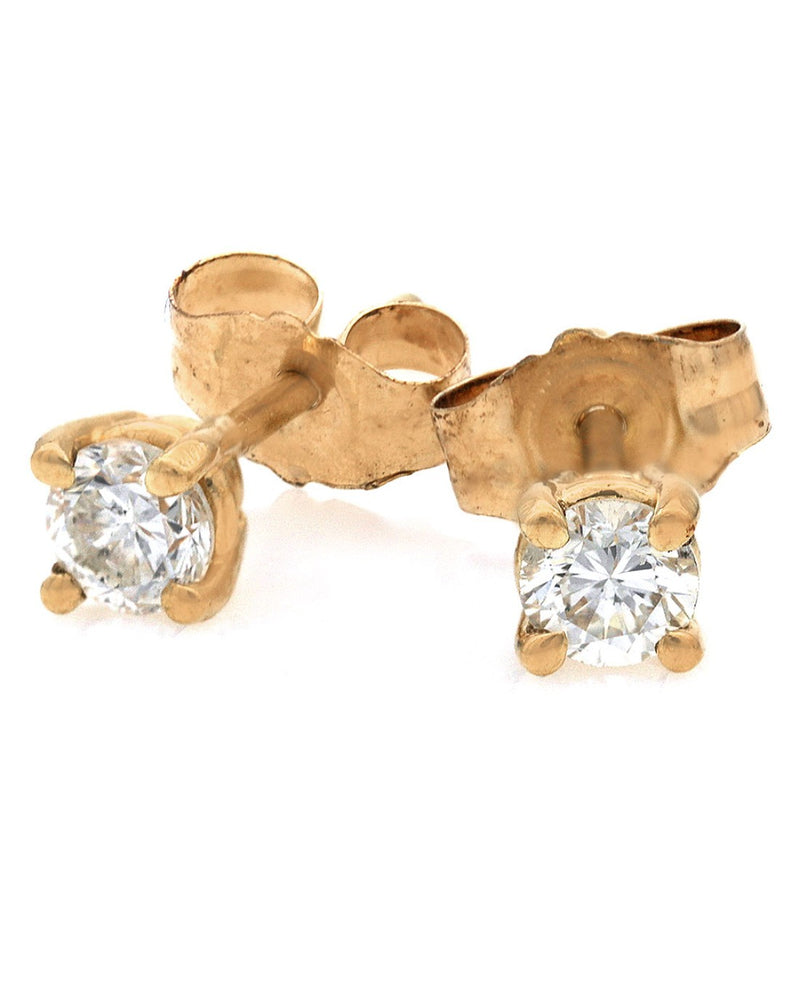 Diamond Stud Earrings in Yellow Gold