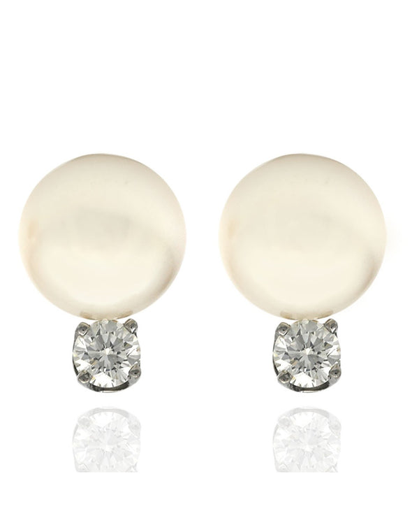 Pearl and Diamond Accent Earrings