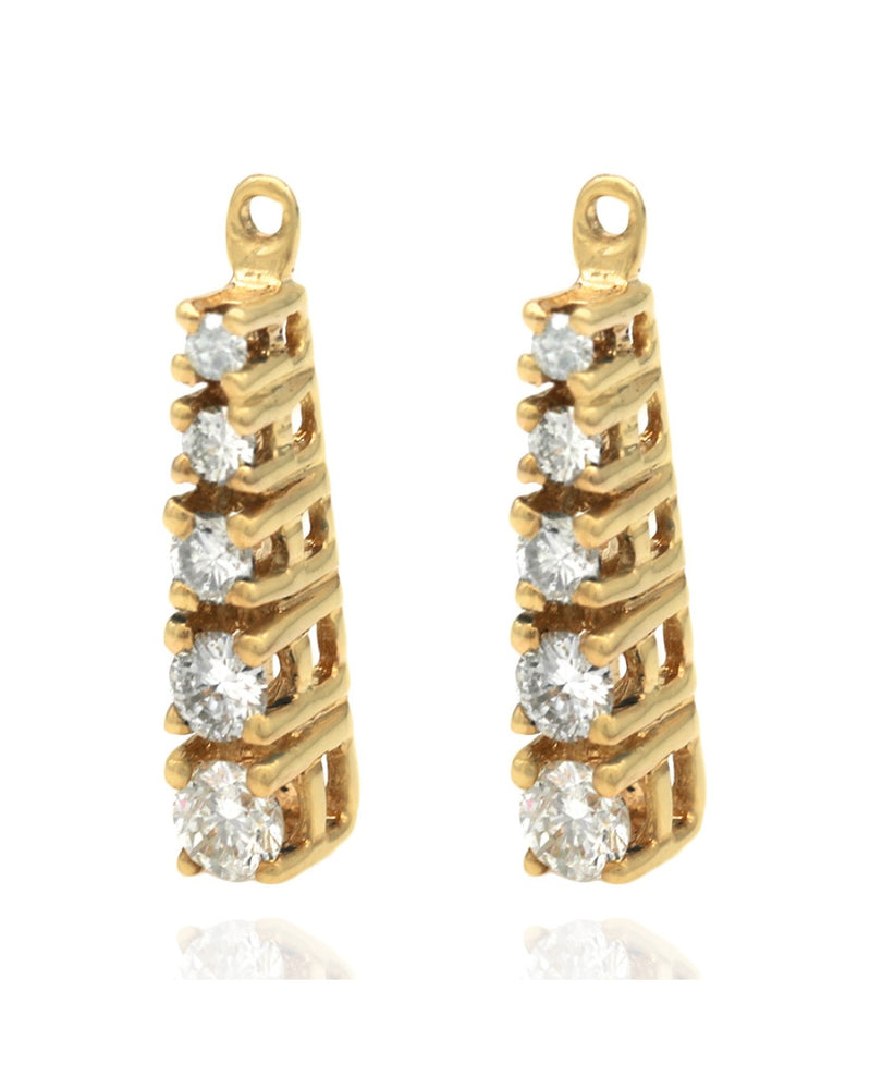 Diamond Drop Earring Jackets in Yellow Gold