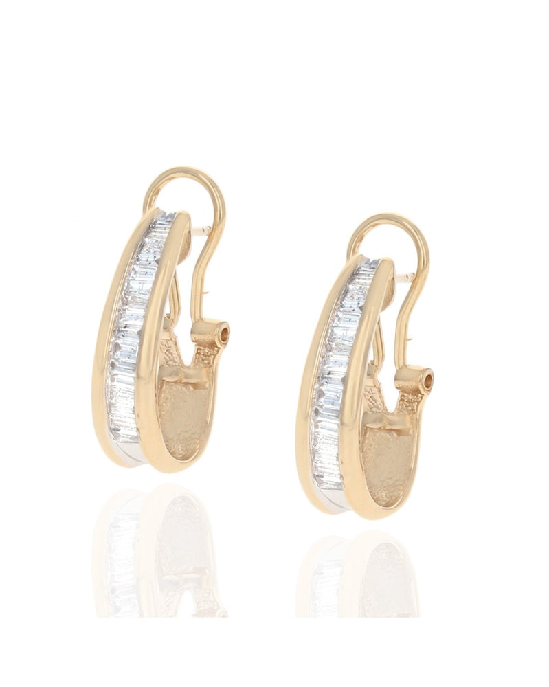 2 Toned Diamond J Earrings