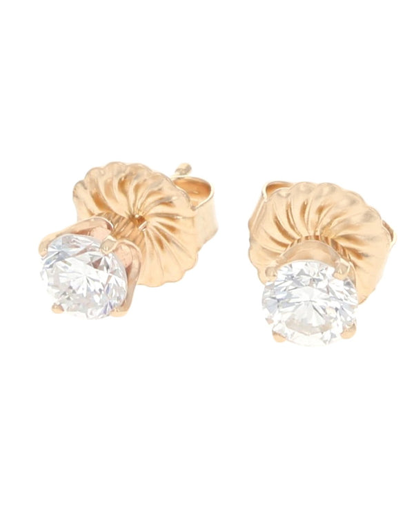 4 Prong Round Diamond Stud Earrings