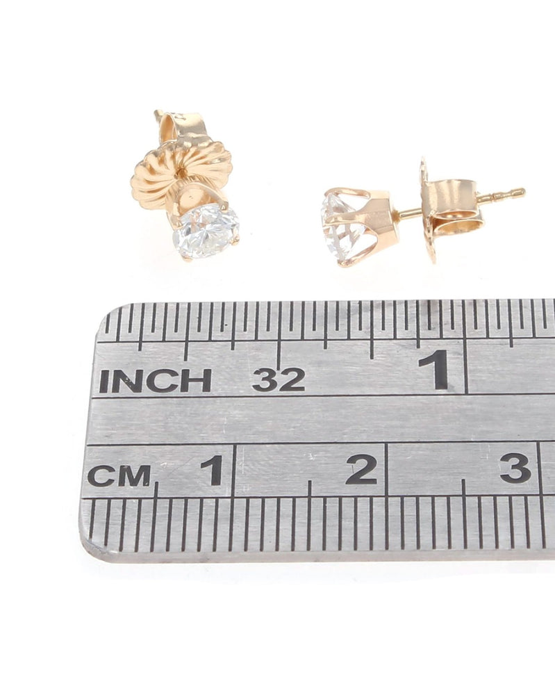 4 Prong Round Diamond Stud Earrings