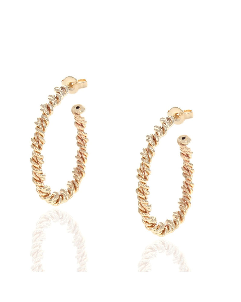 Twisted Hoop Earrings in Gold