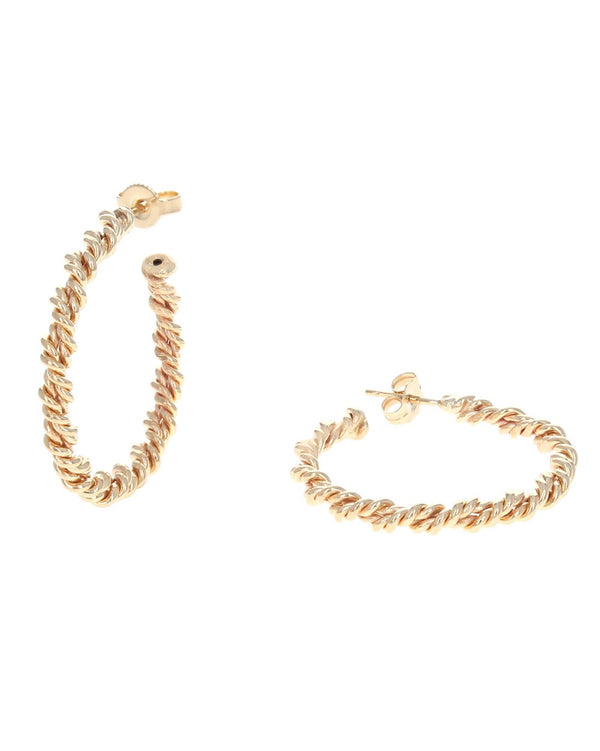 Twisted Hoop Earrings in Gold