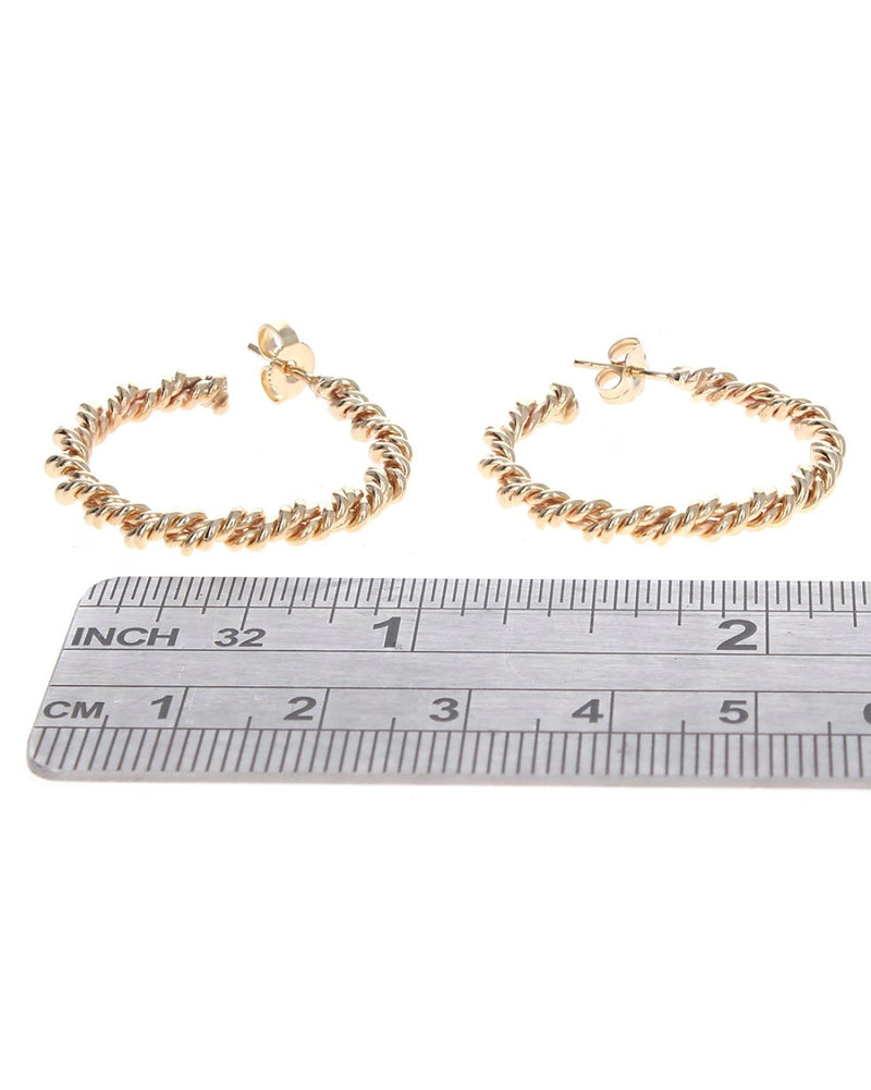 Twisted Hoop Earrings in Gold